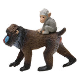 Maxbell Maxbell Realistic Mandrill Female With Baby Monkey Animal Model Figurine Kids Toy