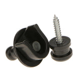 Alloy Skidproof Belt Button Strap Lock Black for Electric Guitar & Bass