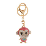 Crystal Keyring Charm Pendant Bag Key Ring Chain Keychain Pink Monkey