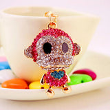 Crystal Keyring Charm Pendant Bag Key Ring Chain Keychain Pink Monkey