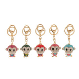 Crystal Keyring Charm Pendant Bag Key Ring Chain Keychain Pink Monkey