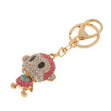 Crystal Keyring Charm Pendant Bag Key Ring Chain Keychain Pink Monkey