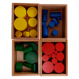 Maxbell Maxbell Beechwood Montessori 4 Sets Knobless Cylinders Kids Childrens Educational Toy