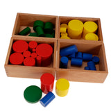 Maxbell Maxbell Beechwood Montessori 4 Sets Knobless Cylinders Kids Childrens Educational Toy