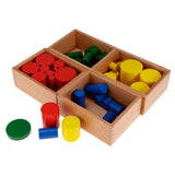 Maxbell Maxbell Beechwood Montessori 4 Sets Knobless Cylinders Kids Childrens Educational Toy