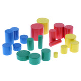 Maxbell Maxbell Beechwood Montessori Knobless Cylinders Blocks Family Set Kids Childrens Early Educational Toys