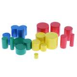 Maxbell Maxbell Beechwood Montessori Knobless Cylinders Blocks Family Set Kids Childrens Early Educational Toys