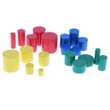 Maxbell Maxbell Beechwood Montessori Knobless Cylinders Blocks Family Set Kids Childrens Early Educational Toys