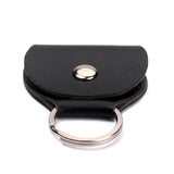 Keyring Guitar Picks Holder Bag Leather-Black