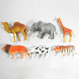 Maxbell Maxbell Set of Natural Wild Animal Model Figure Toy Milk Cow Camel Lion Tiger Elephant Giraffe Kids Creative Toy Gift