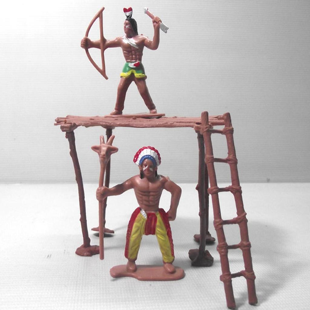 Maxbell 1 Set People Figures Wild West Indian Model Cowboy Kids Scene Props