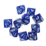 Pack of 10pcs Pearl Blue D10 Ten Sided Game Dice D&D TRPG Games Party Supplies Toys