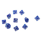 Pack of 10pcs Pearl Blue D10 Ten Sided Game Dice D&D TRPG Games Party Supplies Toys