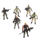 6 Police Male Soldiers with Weapons Model Kids Play Action Figure Toys Gift