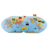 Maxbell Maxbell Wooden World Map and 36 Flags Matching Puzzle Wall Map Geography Kids Educational Toy