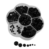 510 Pieces 3-12mm Round Plastic Black Flat Eye for for Stuffed Dolls DIY Making