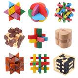 Maxbell Maxbell Wooden Intelligence Toy Burr Puzzle Colorful Star Puzzle 3D Brain Teaser Puzzle for Kids Children