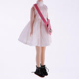 10xPair of Cute PU Leather Boots Shoes Fit for 12'' Blythe Doll Dress Up Black