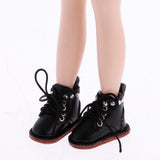 10xPair of Cute PU Leather Boots Shoes Fit for 12'' Blythe Doll Dress Up Black