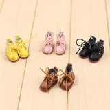 10xPair of Cute PU Leather Boots Shoes Fit for 12'' Blythe Doll Dress Up Black