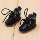 10xPair of Cute PU Leather Boots Shoes Fit for 12'' Blythe Doll Dress Up Black