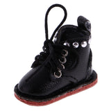10xPair of Cute PU Leather Boots Shoes Fit for 12'' Blythe Doll Dress Up Black