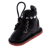 10xPair of Cute PU Leather Boots Shoes Fit for 12'' Blythe Doll Dress Up Black