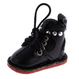 10xPair of Cute PU Leather Boots Shoes Fit for 12'' Blythe Doll Dress Up Black