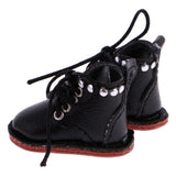 10xPair of Cute PU Leather Boots Shoes Fit for 12'' Blythe Doll Dress Up Black