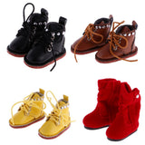 10xPair of Cute PU Leather Boots Shoes Fit for 12'' Blythe Doll Dress Up Black