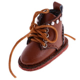 10xPair of Cute PU Leather Boots Shoes Fit for 12'' Blythe Doll Dress Up Brown