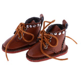 10xPair of Cute PU Leather Boots Shoes Fit for 12'' Blythe Doll Dress Up Brown