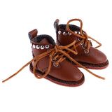 10xPair of Cute PU Leather Boots Shoes Fit for 12'' Blythe Doll Dress Up Brown