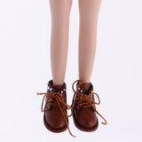 10xPair of Cute PU Leather Boots Shoes Fit for 12'' Blythe Doll Dress Up Brown