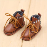 10xPair of Cute PU Leather Boots Shoes Fit for 12'' Blythe Doll Dress Up Brown