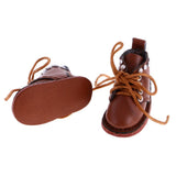 10xPair of Cute PU Leather Boots Shoes Fit for 12'' Blythe Doll Dress Up Brown