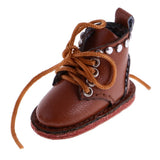 10xPair of Cute PU Leather Boots Shoes Fit for 12'' Blythe Doll Dress Up Brown