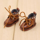 10xPair of Cute PU Leather Boots Shoes Fit for 12'' Blythe Doll Dress Up Brown