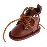 10xPair of Cute PU Leather Boots Shoes Fit for 12'' Blythe Doll Dress Up Brown