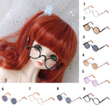 Maxbell 2 Pieces 1/3 BJD Hippy Round Glasses Eyewear for SD DOD Doll