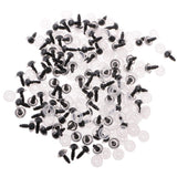 Maxbell 200 Pieces Plastic Safety Eyes for Bear Doll DIY Craft 10mm 12mm Clear