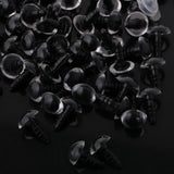 Maxbell 200 Pieces Plastic Safety Eyes for Bear Doll DIY Craft 10mm 12mm Clear