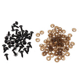 Maxbell 200 Pieces Plastic Safety Eyes for Bear Doll DIY Craft 10mm 12mm Clear