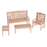 Maxbell 1/12 Dollhouse Miniature Furniture Garden Decor Bench Chair Table Rail Fence