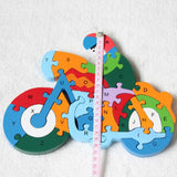 Maxbell Maxbell 26 Pieces Wooden Alphabet Number Jigsaw Puzzle Blocks Kids Preschool Letter A-Z Learning Toy Hand-eye Coordination Toy Motorcycle