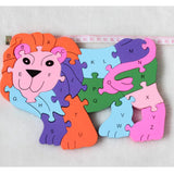 Maxbell Maxbell 26 Pieces Wooden Alphabet Puzzle Number Animal Jigsaw Kid Preschool Educational Building Blocks Toy Lion