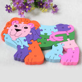 Maxbell Maxbell 26 Pieces Wooden Alphabet Puzzle Number Animal Jigsaw Kid Preschool Educational Building Blocks Toy Lion