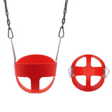Maxbell High Quality Children High Back Full Bucket Swing Seat with Metal Triangle Playground Backyard Outdoor Fun Toy Red - Aladdin Shoppers