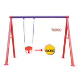 Maxbell High Quality Children High Back Full Bucket Swing Seat with Metal Triangle Playground Backyard Outdoor Fun Toy Red - Aladdin Shoppers