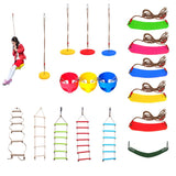 Maxbell Kids Tree Hanging Disc Rope Swing & Climbing Ladder Toy Set Garden Playing
